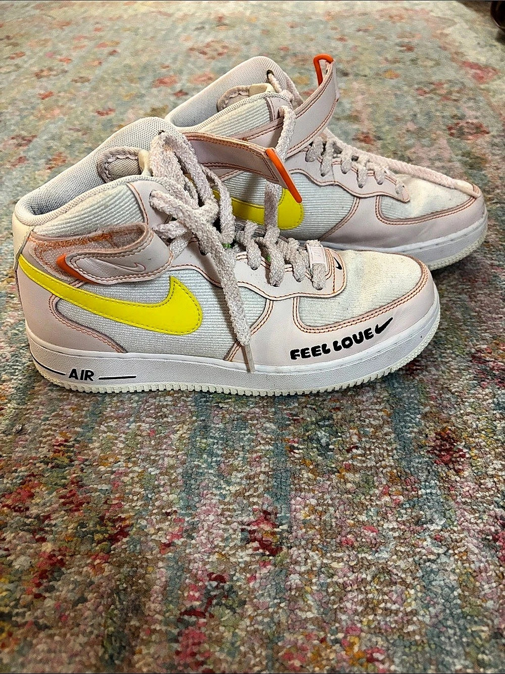 Nike Air Force 1 Mid '07 'Feel Love' Sneakers White & Yellow